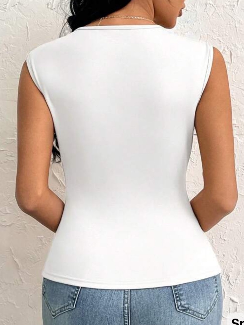 SHEIN White Asymmetric Sleeveless Tank Top - Picture 3 of 3
